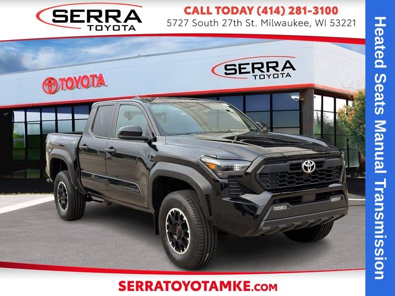 Black 2024 Toyota Tacoma Pickup Truck Four-Wheel Drive 6-Speed Manual