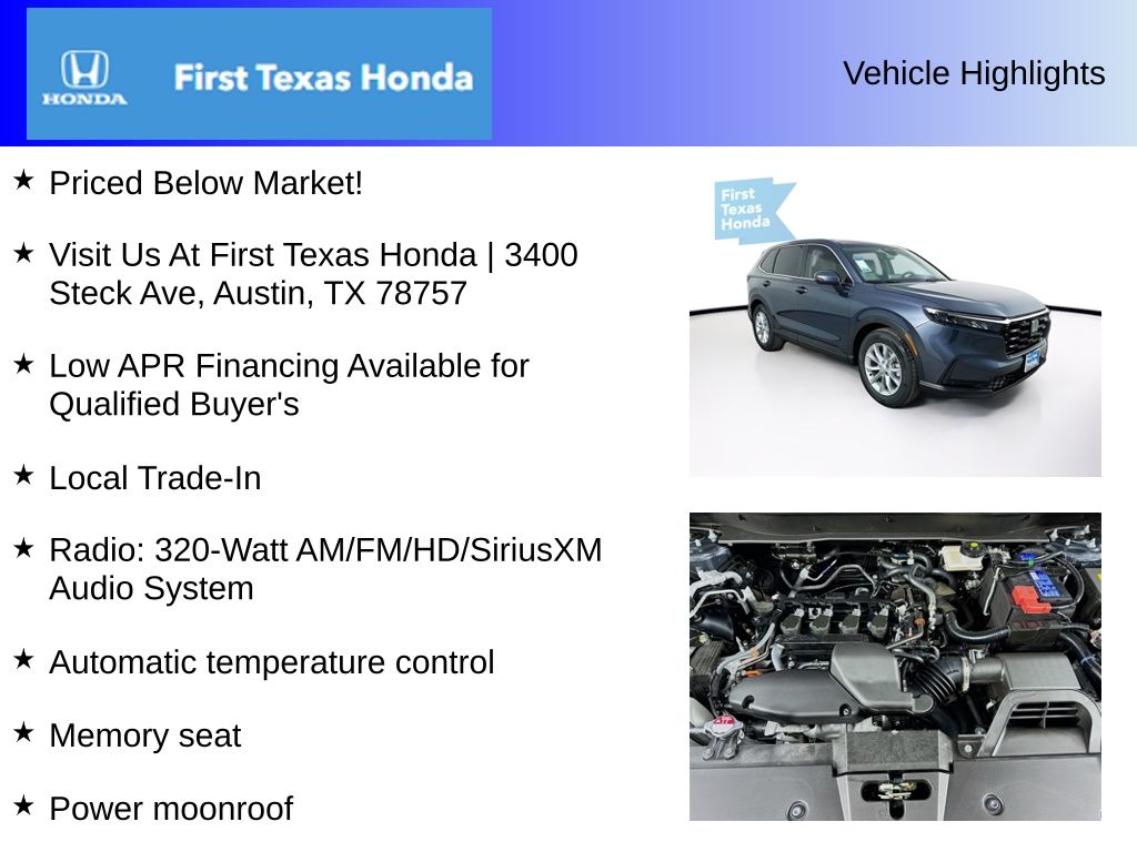 Used Car 2025 Honda Cr-v  Ex-l For Sale In Austin, Texas