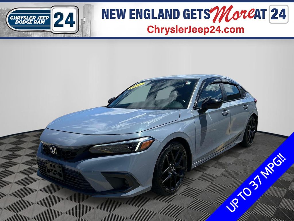 Blue 2022 Honda Civic Hatchback Hatchback Front-Wheel Drive Continuously Variable Transmission
