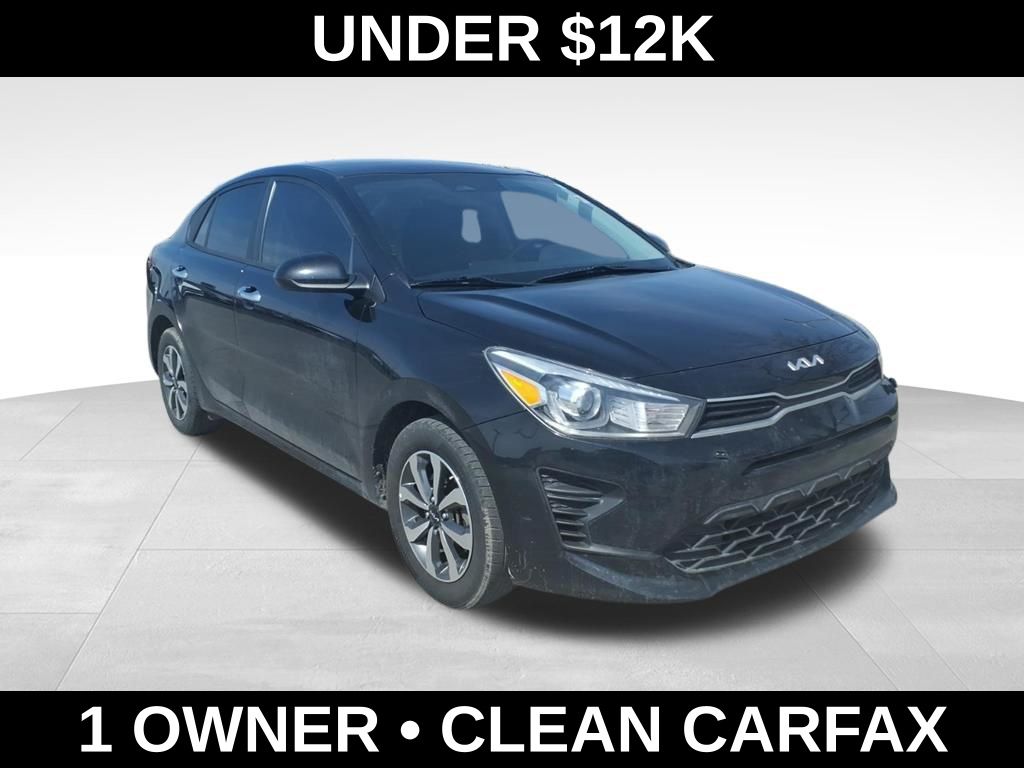 Aurora Black 2022 Kia Rio S FWD Sedan Front-Wheel Drive Continuously Variable Transmission