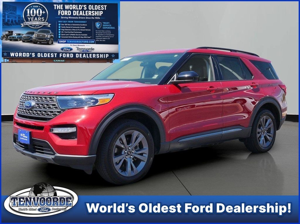 Red Metallic 2024 Ford Explorer SUV / Crossover All-Wheel Drive Automatic