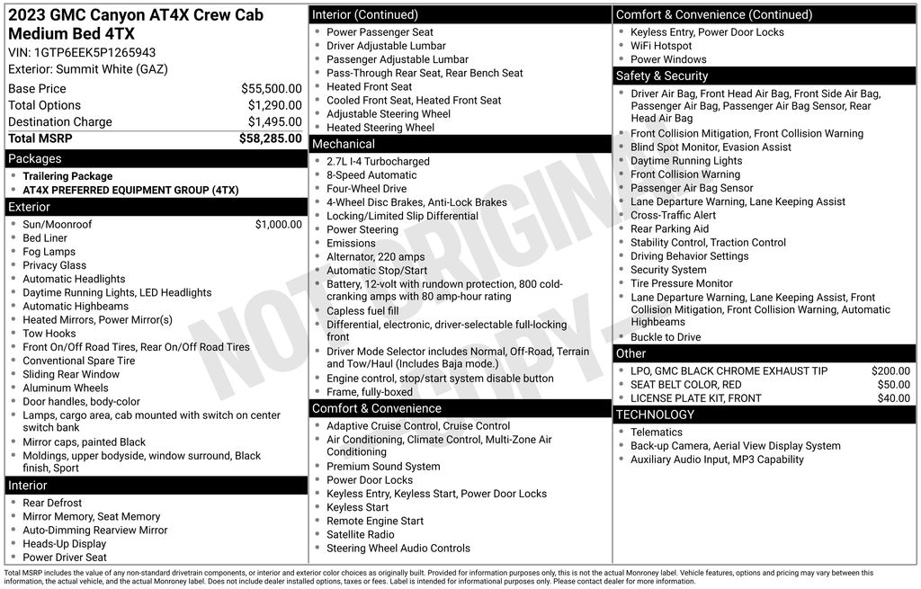 2023 GMC Canyon 4WD Crew Cab Short Box AT4X