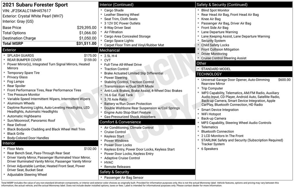 2021 Subaru Forester Sport