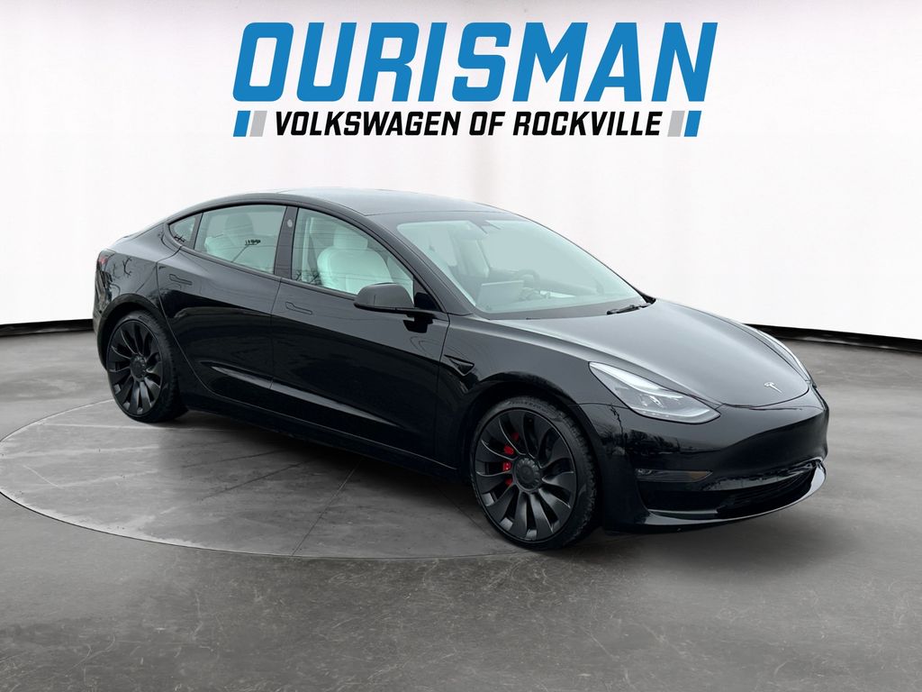 Black 2021 Tesla Model 3 Performance AWD Sedan All-Wheel Drive Automatic