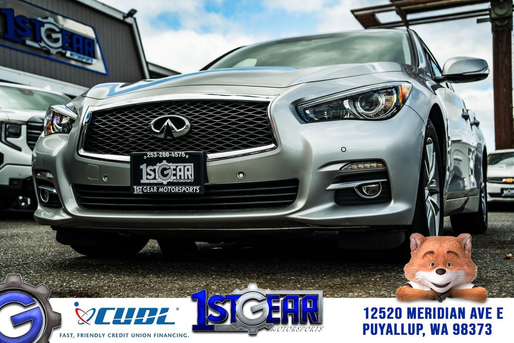 Gray (Liquid Platinum) 2015 INFINITI Q50 3.7 Premium AWD Sedan All-Wheel Drive 7-Speed Automatic