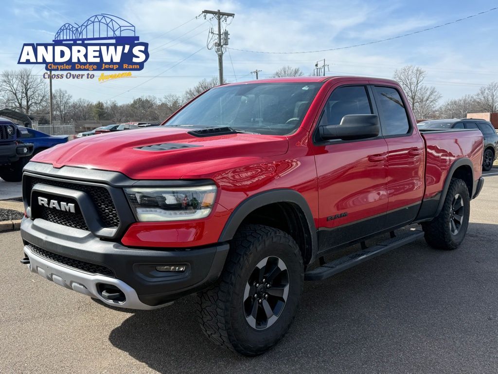 Flame Red Clearcoat 2019 RAM 1500 Rebel Quad Cab 4WD Pickup Truck Four-Wheel Drive 8-Speed Automatic