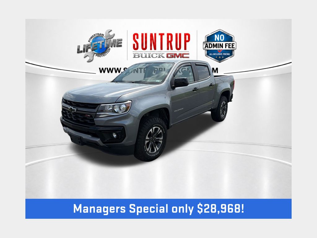 Gray (Satin Steel Metallic) 2022 Chevrolet Colorado Pickup Truck Four-Wheel Drive 8-Speed Automatic
