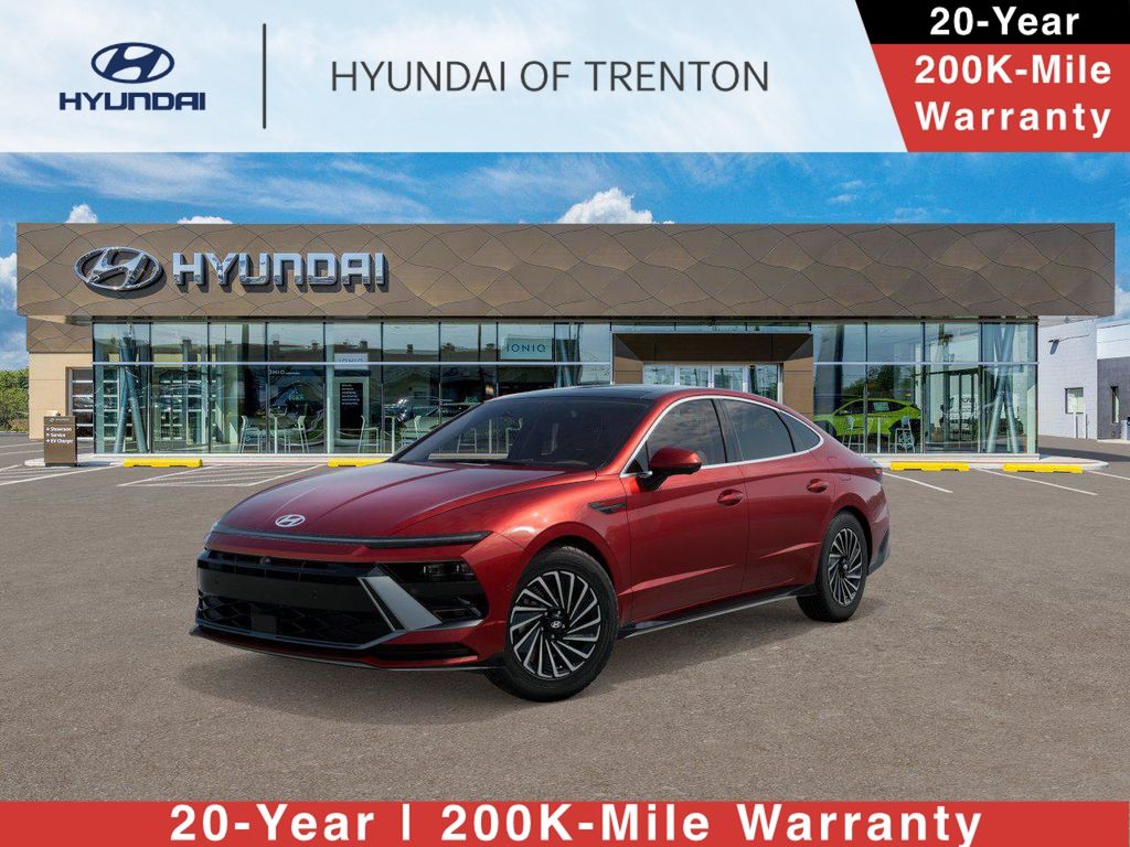 Ultimate red 2026 Hyundai Sonata Hybrid Sedan Front-Wheel Drive 6-Speed Automatic