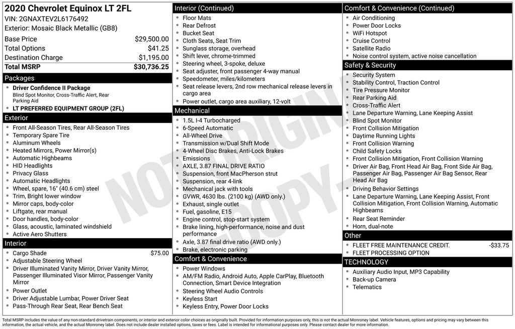 2020 Mosaic Black Metallic Chevrolet Equinox LT AWD SUV