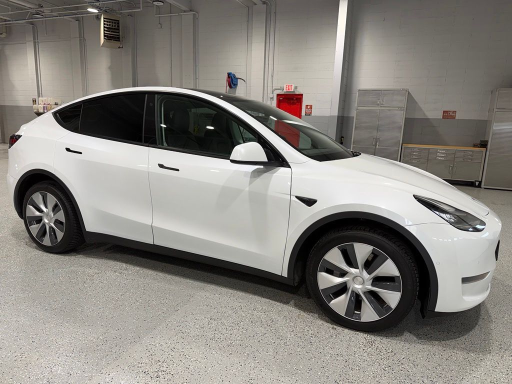 Pearl White 2020 Tesla Model Y SUV / Crossover All-Wheel Drive 1-Speed Automatic