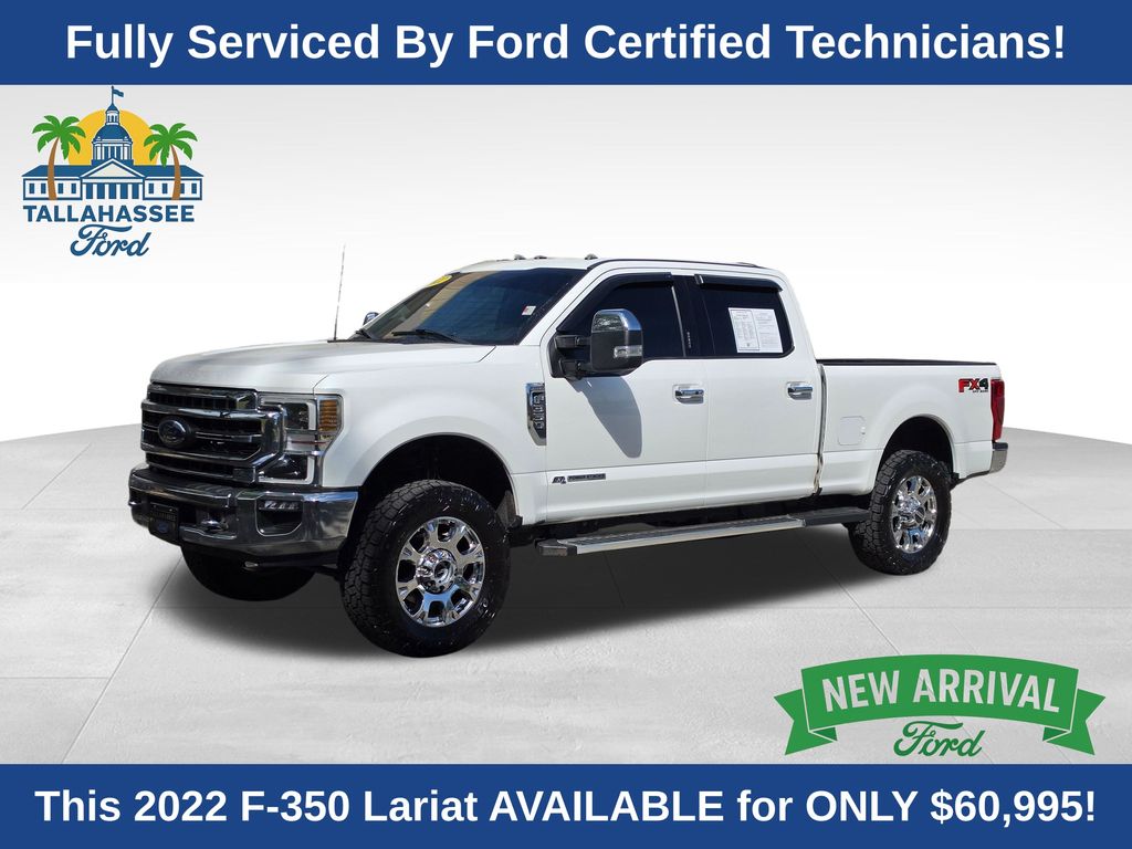 Star White Metallic Tri-Coat 2022 Ford F-350 Super Duty Lariat Crew Cab 4WD Pickup Truck Four-Wheel Drive Automatic