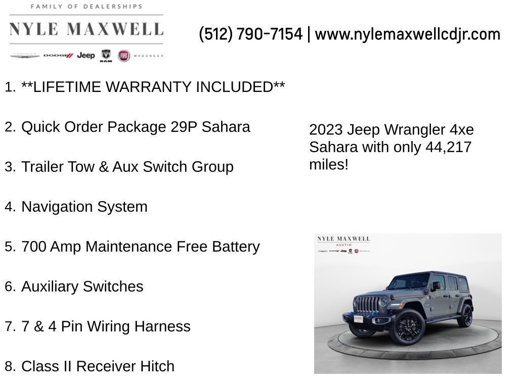 Used Car 2023 Jeep Wrangler  Sahara 4xe For Sale Under $35,000 In Austin, Texas