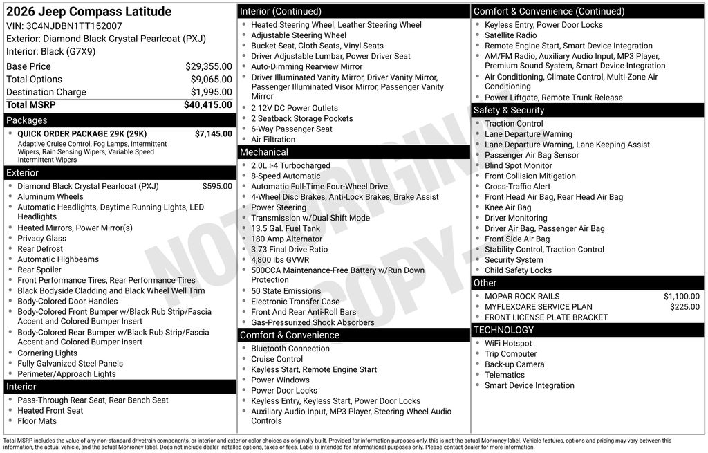 New 2026 Black Jeep Latitude image 6