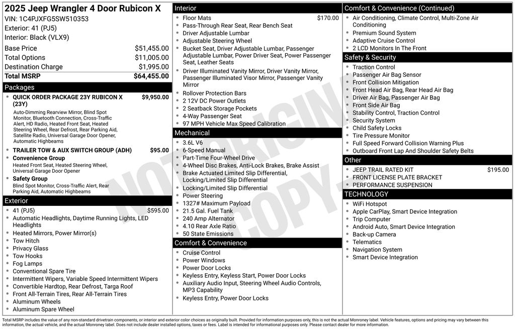 Used Car 2025 Jeep Wrangler  Rubicon X For Sale Under $60,000 In Austin, Texas