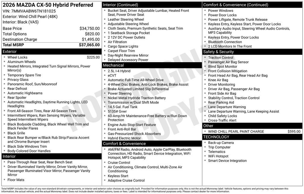 2026 Mazda CX-50 2.5 Hybrid Preferred's photo