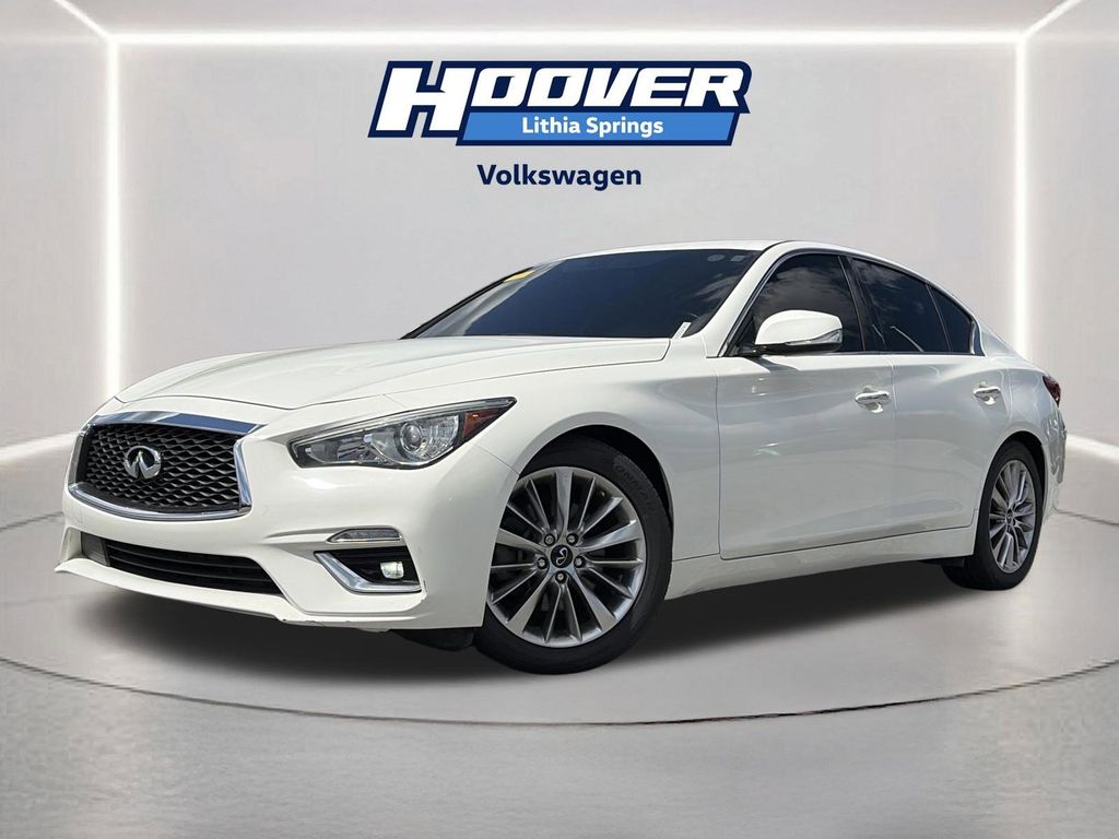 PURE WHITE 2020 INFINITI Q50 3.0t Luxe RWD Sedan Rear-Wheel Drive 7-Speed Automatic Overdrive