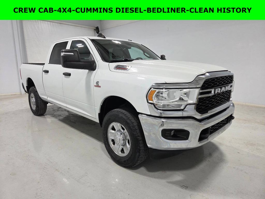 Bright White Clearcoat 2023 RAM 2500 Tradesman Crew Cab 4WD Pickup Truck Four-Wheel Drive 6-Speed Automatic