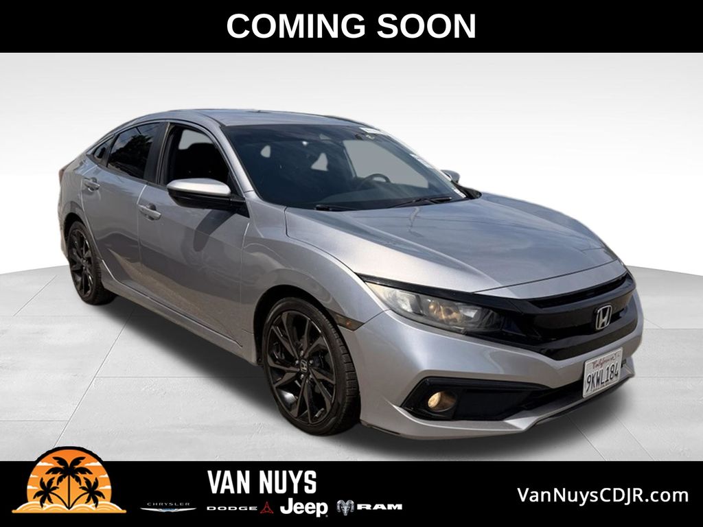 Silver 2020 Honda Civic Sedan Front-Wheel Drive Continuously Variable Transmission