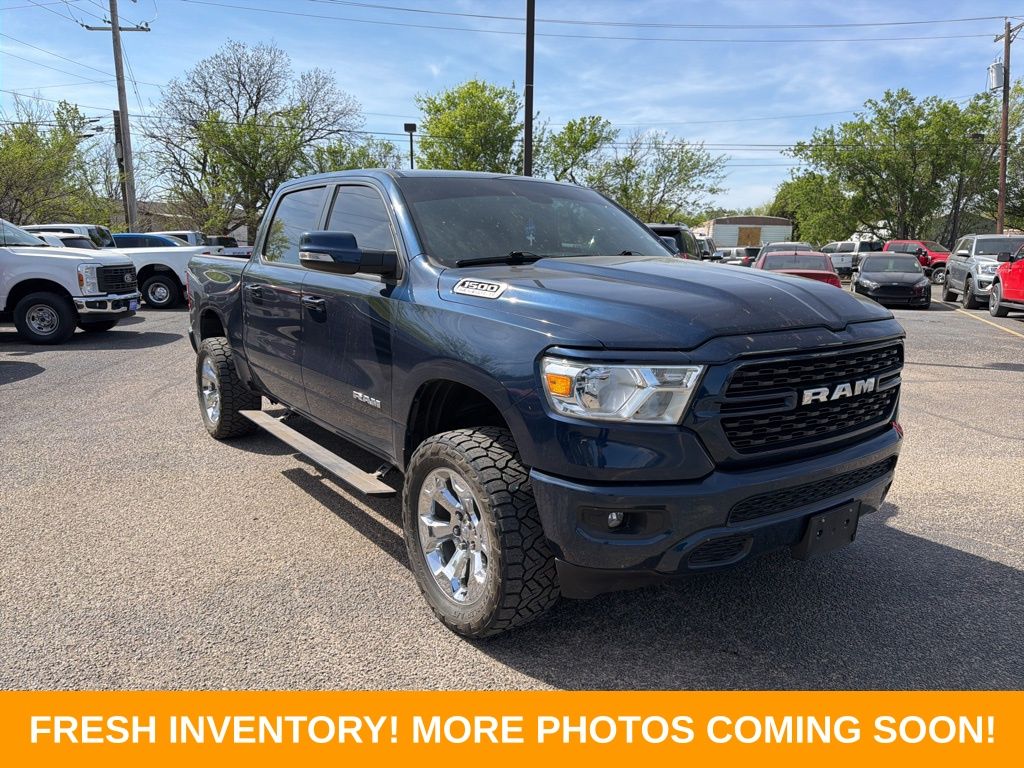 Patriot Blue Pearlcoat 2022 RAM 1500 Big Horn Crew Cab 4WD Pickup Truck Four-Wheel Drive 8-Speed Automatic