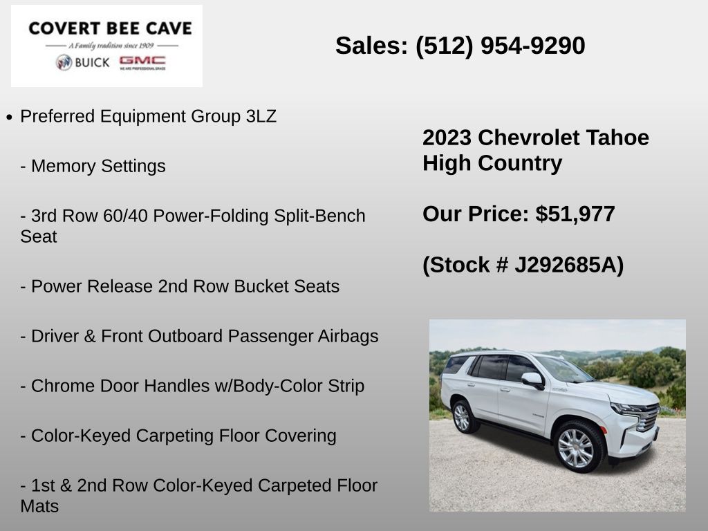 Used Car 2023 Chevrolet Tahoe  High Country For Sale Under $60,000 In Austin, Texas