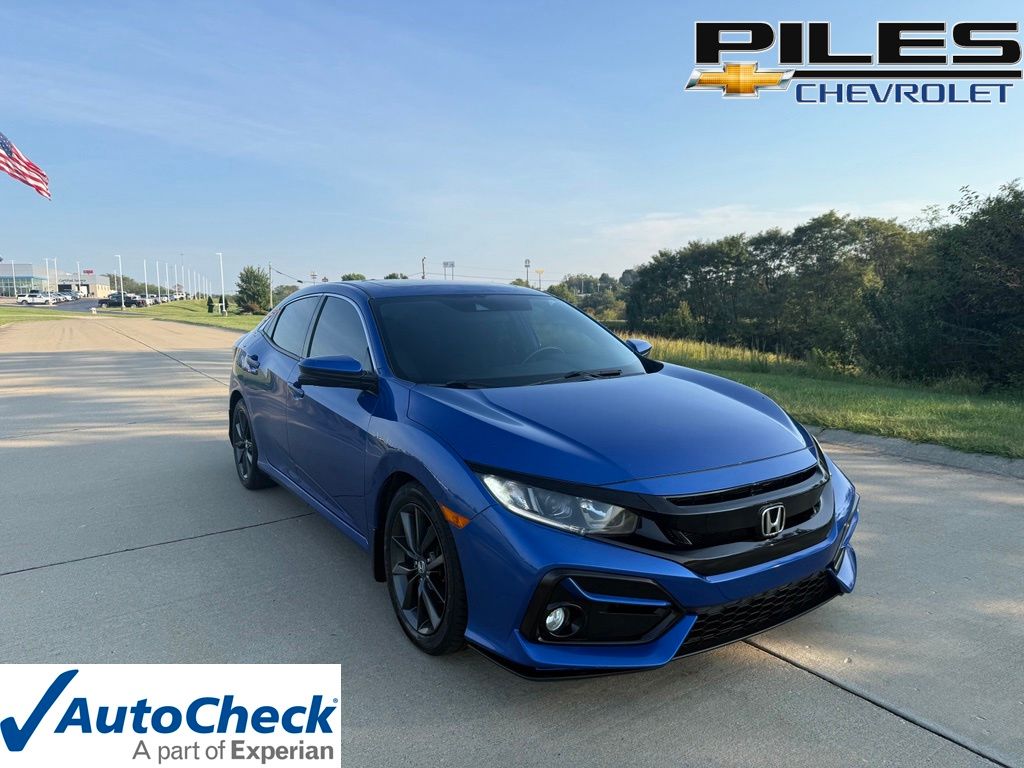 Blue 2020 Honda Civic Hatchback Hatchback Front-Wheel Drive Continuously Variable Transmission