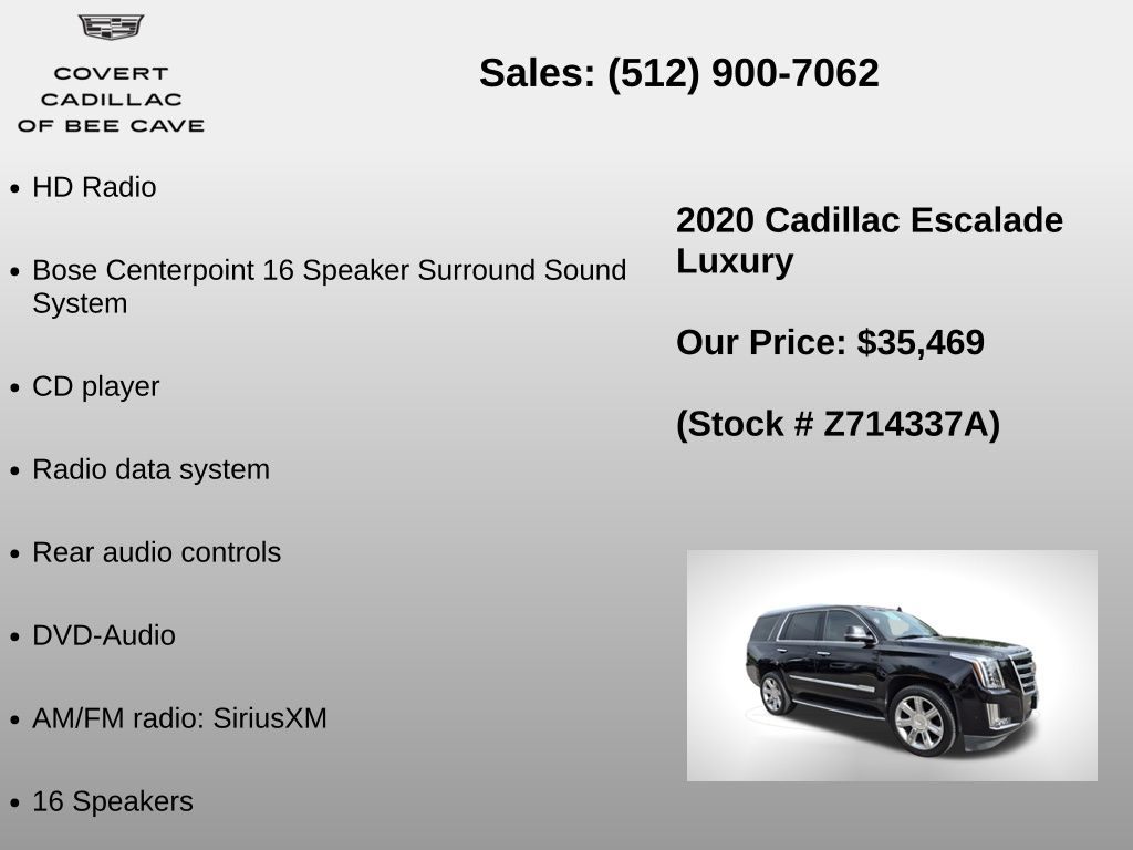 Used Car 2020 Cadillac Escalade  Luxury For Sale Under $40,000 In Austin, Texas