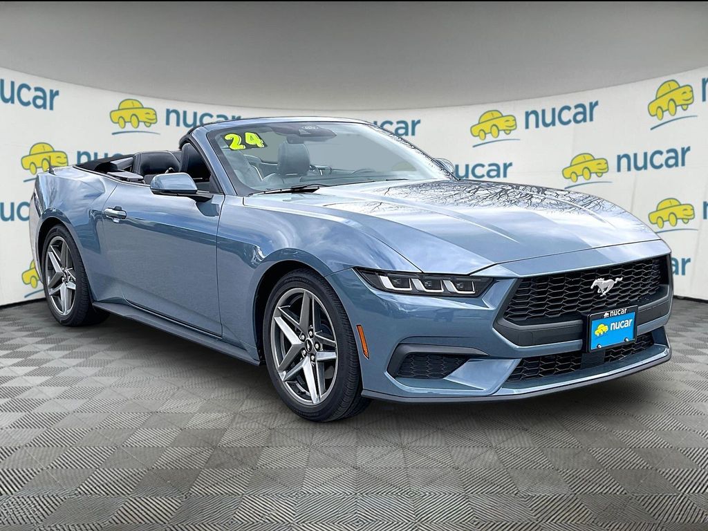 Blue 2024 Ford Mustang EcoBoost Premium Convertible RWD Convertible Rear-Wheel Drive Automatic