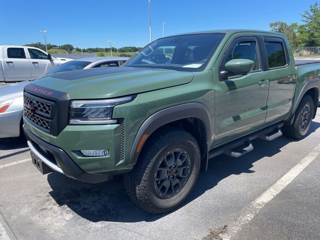 Tactical Green Metallic 2024 Nissan Frontier PRO-4X Crew Cab 4WD Pickup Truck Four-Wheel Drive 9-Speed Automatic Overdrive