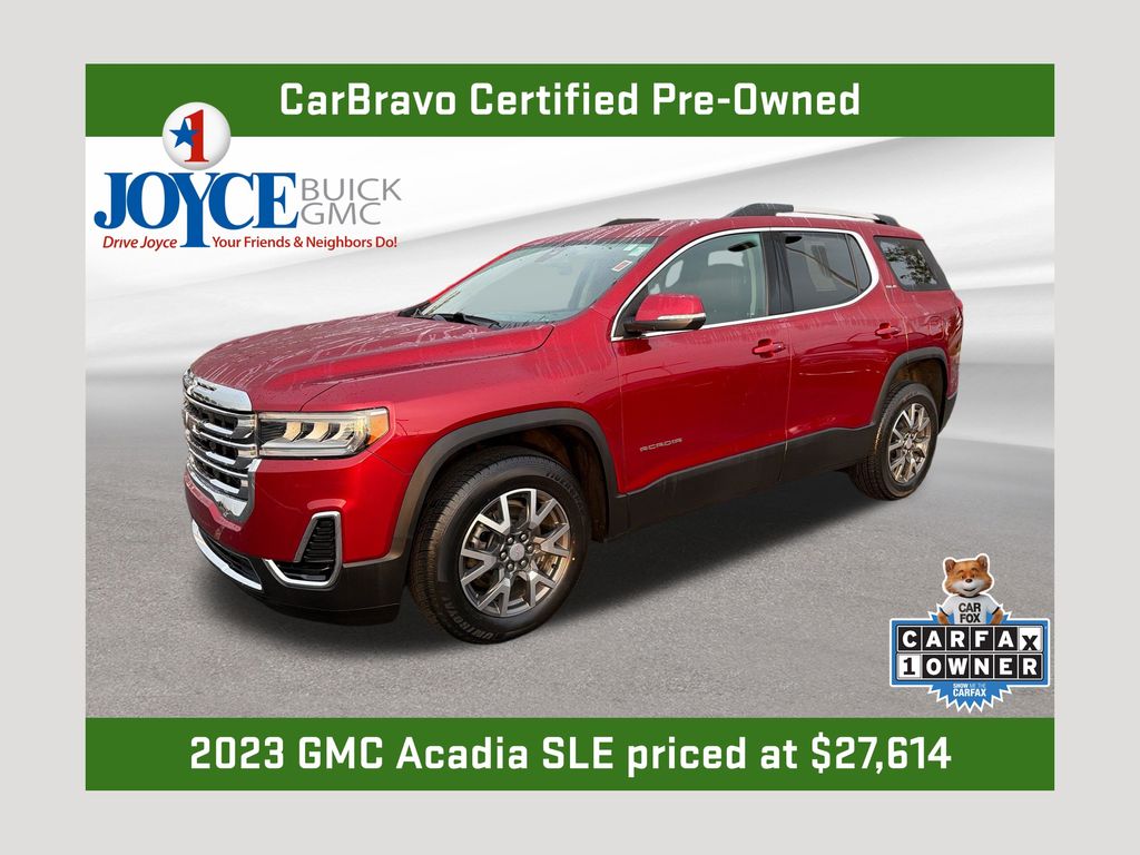 Volcanic Red Tintcoat 2023 GMC Acadia SUV / Crossover Four-Wheel Drive 9-Speed Automatic