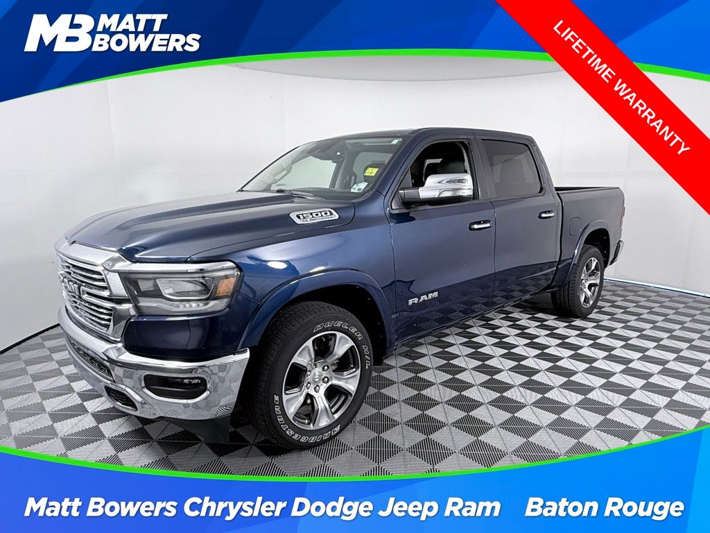 Patriot Blue Pearlcoat 2022 RAM 1500 Laramie Crew Cab RWD Pickup Truck 4X2 8-Speed Automatic
