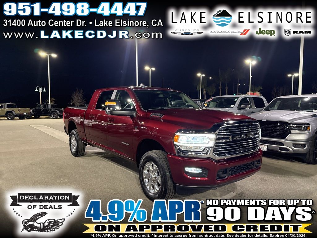 Delmonico Red Pearlcoat 2023 RAM 2500 Laramie Mega Cab 4WD Pickup Truck Four-Wheel Drive 6-Speed Automatic