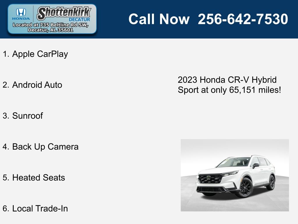 Used 2023 Honda CR-V Sport with VIN 7FARS5H54PE003319 for sale in Decatur, AL