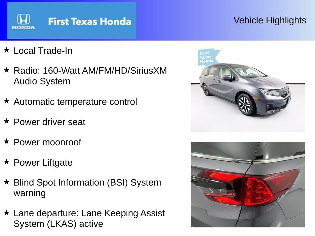 Used Car 2025 Honda Odyssey  Ex-l For Sale Under $40,000 In Austin, Texas