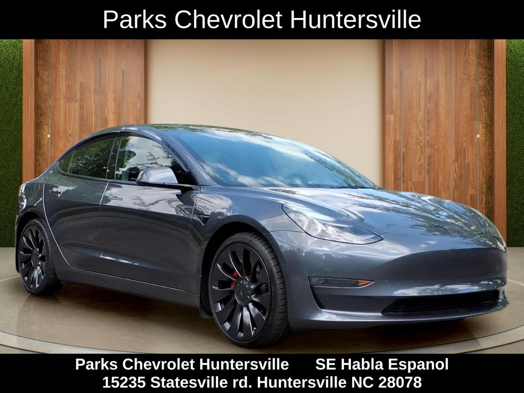 Midnight Silver Metallic 2023 Tesla Model 3 Performance AWD Sedan All-Wheel Drive 1-Speed Dual Clutch
