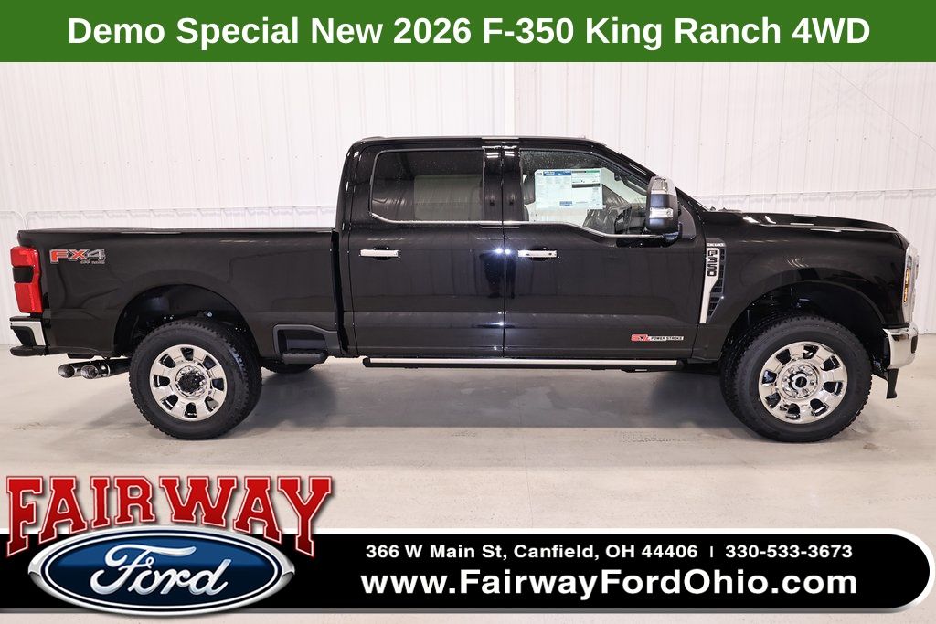 Agate Black 2026 Ford F-350 Super Duty King Ranch Crew Cab 4WD Pickup Truck Four-Wheel Drive Automatic