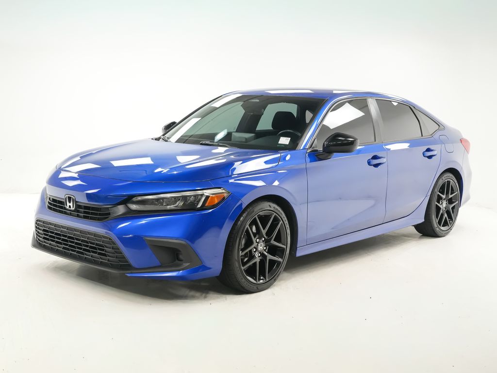 Aegean Blue Metallic 2022 Honda Civic Sedan Front-Wheel Drive Continuously Variable Transmission
