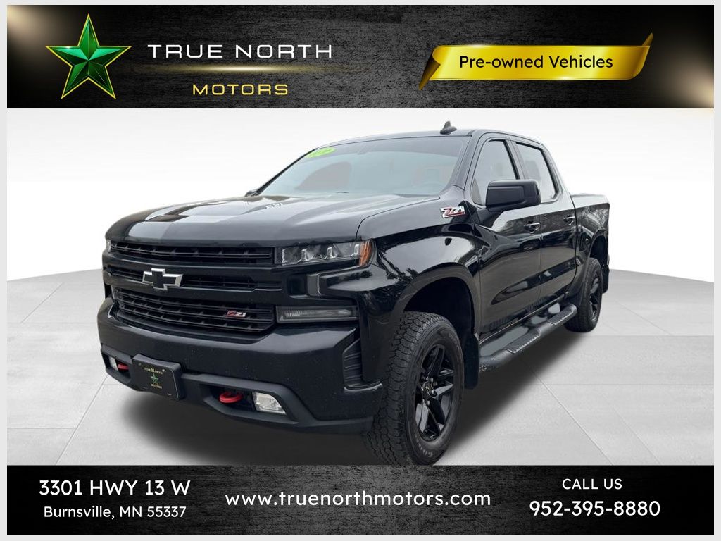 Black 2020 Chevrolet Silverado 1500 LT Trail Boss Crew Cab 4WD Pickup Truck Four-Wheel Drive Automatic