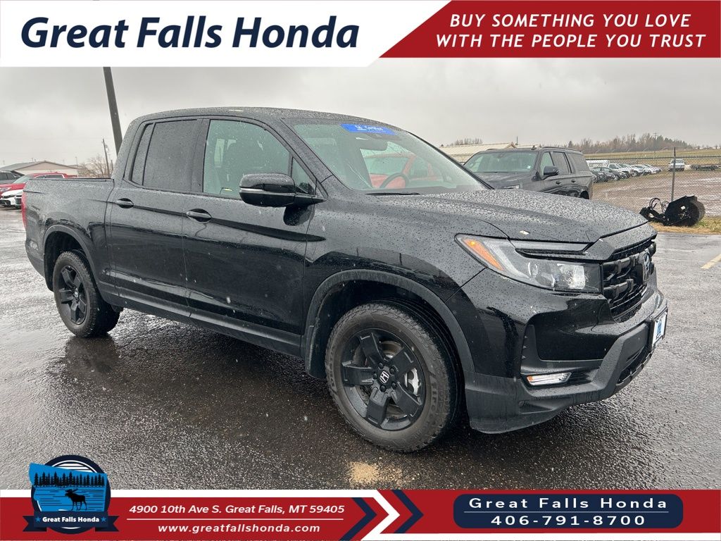 Crystal Black Pearl 2025 Honda Ridgeline Black Edition AWD Pickup Truck All-Wheel Drive 9-Speed Automatic
