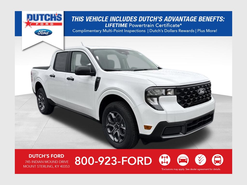 Oxford White 2025 Ford Maverick XLT SuperCrew AWD Pickup Truck All-Wheel Drive Continuously Variable Transmission