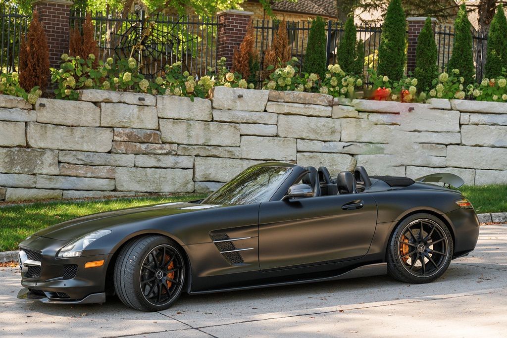 Black 2012 Mercedes-Benz SLS AMG Coupe Rear-Wheel Drive 7-Speed Automatic