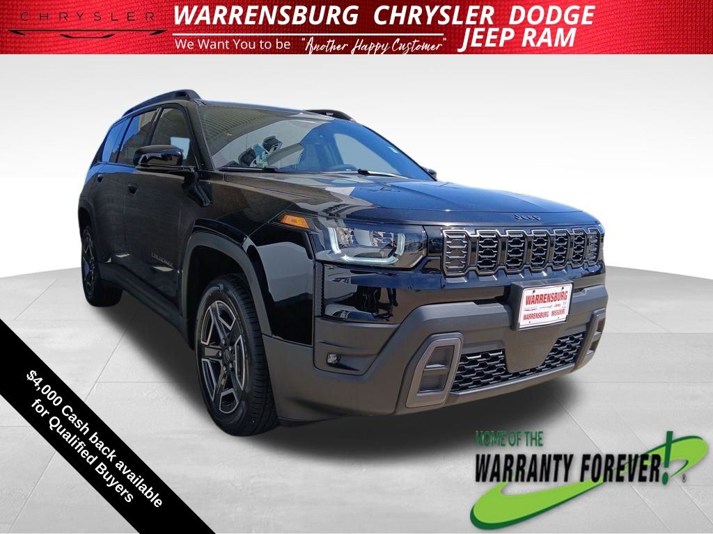 Diamond Black Crystal Pearlcoat 2026 Jeep Cherokee Laredo 4WD SUV / Crossover Four-Wheel Drive Continuously Variable Transmission