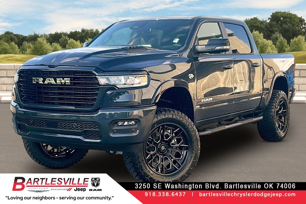 Forged Blue Metallic 2026 RAM 1500 Laramie Crew Cab 4WD Pickup Truck Four-Wheel Drive 8-Speed Automatic
