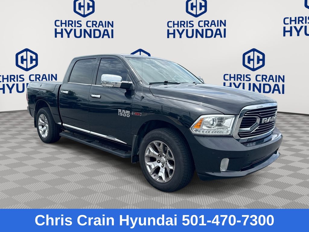 Brilliant Black Crystal Pearlcoat 2016 RAM 1500 Laramie Longhorn Crew Cab 4WD Pickup Truck Four-Wheel Drive 8-Speed Automatic