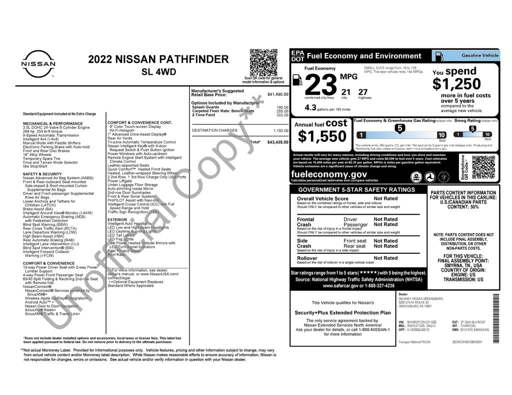 2022 Nissan Pathfinder SL Gray at South Hills Kia