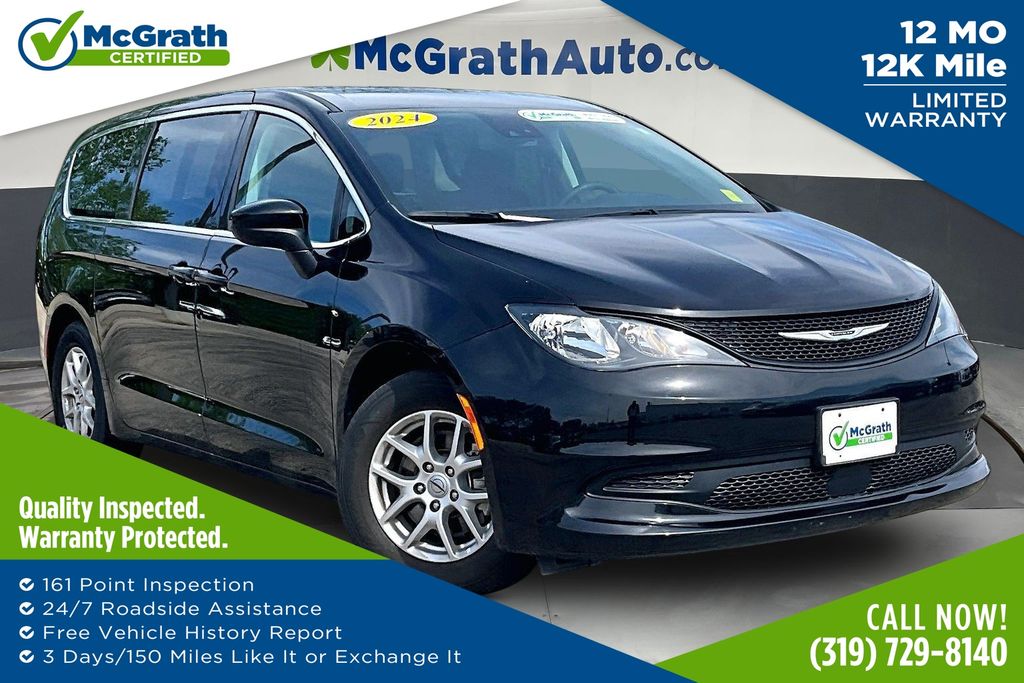 Diamond Black Crystal Pearlcoat 2024 Chrysler Voyager Minivan Front-Wheel Drive 9-Speed Automatic