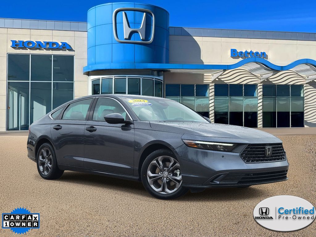 Canyon River Blue Metallic 2023 Honda Accord Hybrid EX-L FWD Sedan Front-Wheel Drive Continuously Variable Transmission
