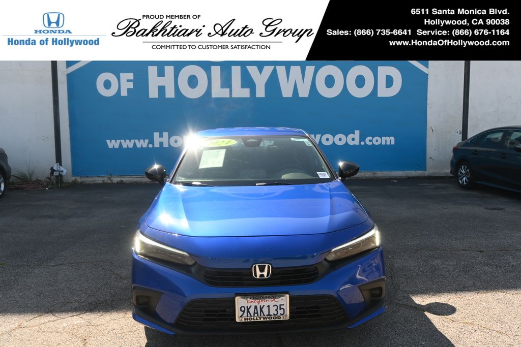 Aegean Blue Metallic 2024 Honda Civic Sedan Front-Wheel Drive Continuously Variable Transmission
