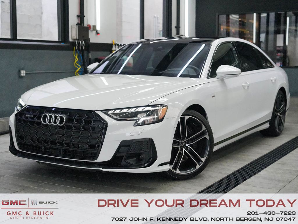 Glacier White Metallic 2025 Audi A8 L quattro 55 TFSI AWD Sedan All-Wheel Drive 8-Speed Automatic