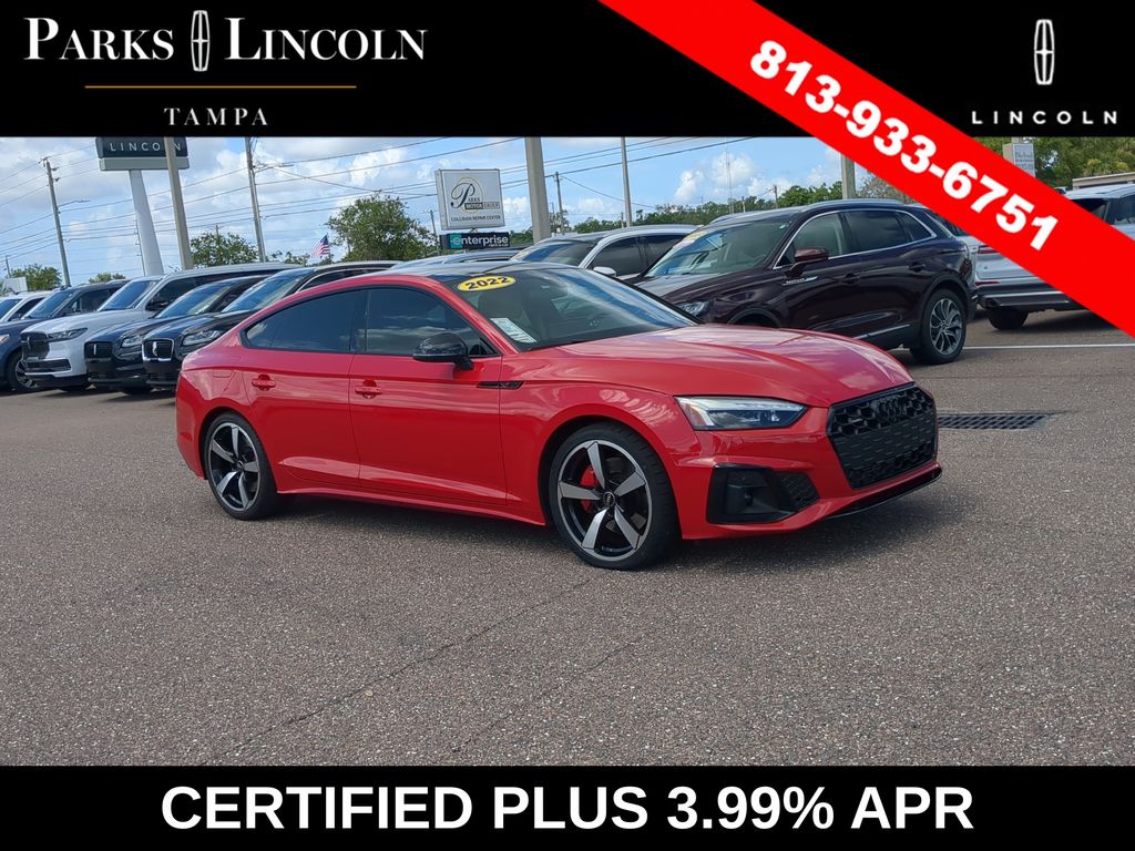 Red Metallic 2022 Audi A5 Sportback Sedan All-Wheel Drive 7-Speed Automatic