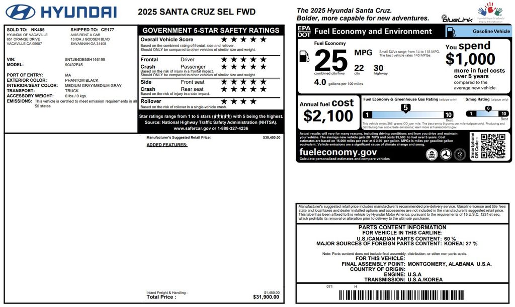 2025 Hyundai Santa Cruz SEL - 1